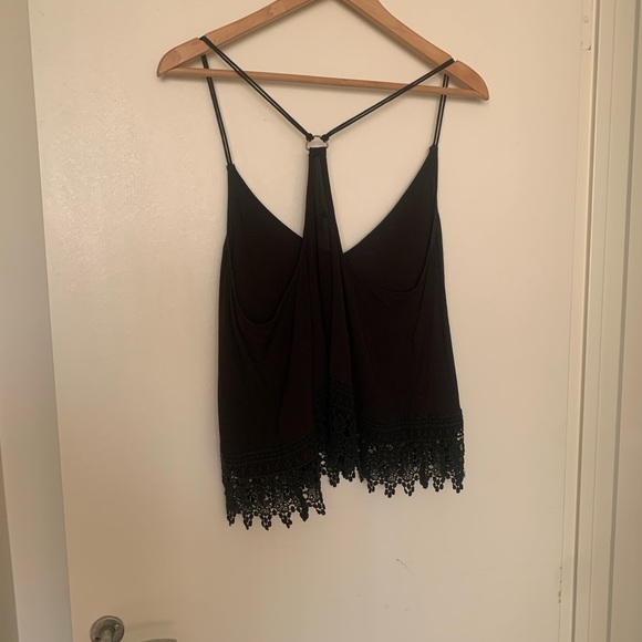 Black rayon bohemian style top - Picture 3 of 4